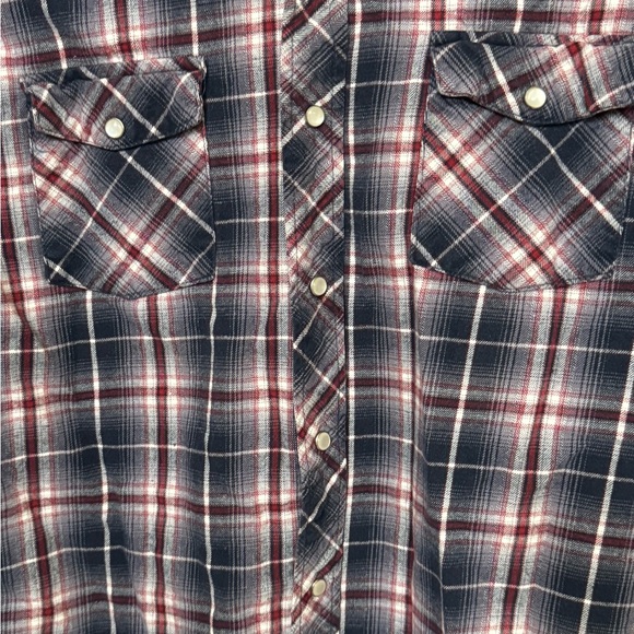 Retro Cotton Western Plaid Snap Up Surf Plaid Shirt Women’s XL Shirt MINTY - Picture 3 of 4